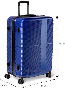 Zestaw podróżnych walizek XXL granat 3w1 ABS+PC zamek szyfrowy + waga bagażowa gratis 2