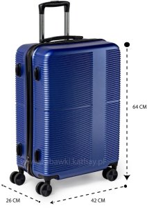 Zestaw podróżnych walizek XXL granat 3w1 ABS+PC zamek szyfrowy + waga bagażowa gratis 3