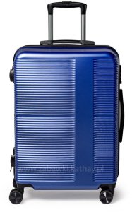 Zestaw podróżnych walizek XXL granat 3w1 ABS+PC zamek szyfrowy + waga bagażowa gratis 7