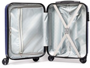 Zestaw podróżnych walizek XXL granat 3w1 ABS+PC zamek szyfrowy + waga bagażowa gratis 9