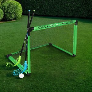 BRH2521 ZESTAW DO GRY UNIHOKEJ BRAMKA HOKEJOWA +2 KIJE+ PIŁKA NILS 4