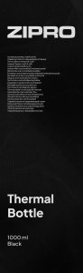 Zipro ZIPRO Butelka termiczna 1000 ml Stainless Steel Czarna 11
