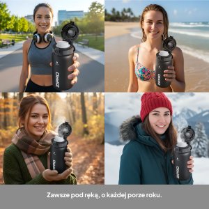 Zipro ZIPRO Butelka termiczna 1000 ml Stainless Steel Czarna 6