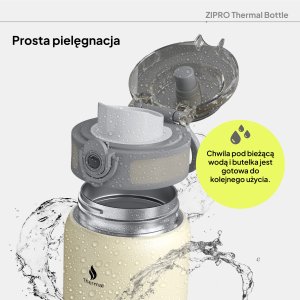 Zipro Zipro Butelka termiczna 1000 ml Stainless Steel Beżowa 7