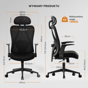 Krzesło biurowe SENSE7 Noxo Czarne 3