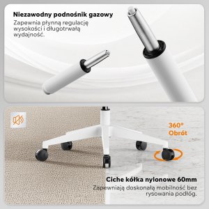 Krzesło biurowe SENSE7 Noxo Biało-szare 7