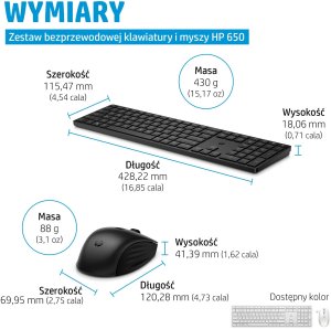 Klawiatura + mysz HP 650 (650 Wireless Keyboard And M) 6