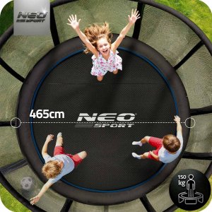 NeoSport Trampolina ogrodowa 15ft/465cm z siatką zewnętrzną i drabinką 3