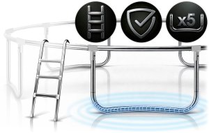 NeoSport Trampolina ogrodowa 15ft/465cm z siatką zewnętrzną i drabinką 6