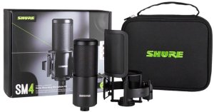 Shure SM4-K-KIT - Mikrofon pojemnościowy, zewnętrznie polaryzowany, uchwyt, popfiltr, etui 1