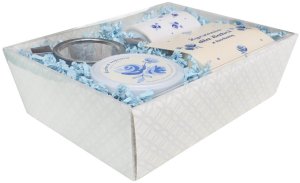 Gotowy zestaw prezentowy Życzenia dla Babci herbata sypana PREMIUM mix 5 smaków w saszetkach zaparzacz kubek świeca prezent upominek na Dzień Babci 9