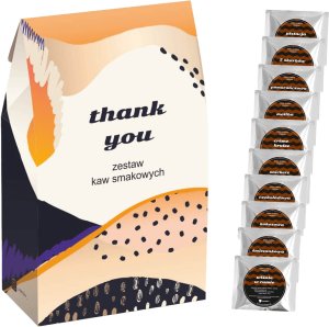 Gotowy zestaw prezentowy Thank You kawa aromatyzowana PREMIUM mix 10szt. prezent upominek podziękowanie kobiety faceta mężczyzny mamy taty żony męża 1