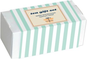Gotowy zestaw prezentowy Biały GiftBox herbata sypana PREMIUM 20szt. kawa smakowa mix czekoladowy lizak prezent upominek podziękowanie dla mamy taty 4