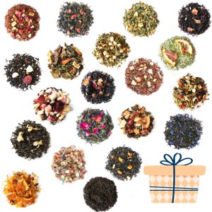 Gotowy zestaw prezentowy Biały GiftBox herbata sypana PREMIUM 20szt. kawa smakowa mix czekoladowy lizak prezent upominek podziękowanie dla mamy taty 6