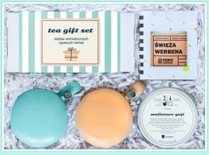 Cup&You Big Box Tea gift set - gift set, herbaty sypane, świeca sojowa, kubki z zaparzaczem i pokrywką na prezent upominek dla faceta kobiety niej 3
