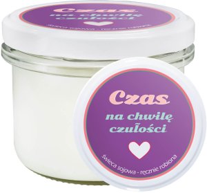 Naturalna świeca sojowa CZAS NA CHWILĘ kwiatowo-owocowy zapach w słoiku prezent upominek na Walentynki dla kobiety dziewczyny ukochanej narzeczonej 1