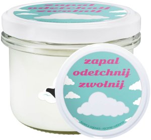 Naturalna świeca sojowa zapachowa "Zapal, Odetchnij, Zwolnij" w słoiku 150ml prezent upominek na każdą okazję dla kobiety babci mamy żony dziewczyny przyjaciółki 1