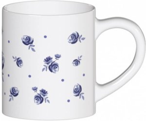 Duży elegancki kubek ceramiczny z motywem szafirowych pąków 250ml prezent upominek na Dzień Babci i Dziadka dla niej niego 1