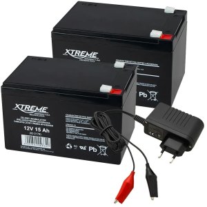 2x Akumulator żelowy XTREME 12V 15Ah + ładowarka 1