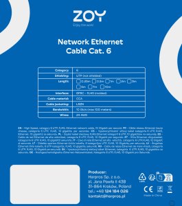 ZOY Kabel Sieciowy Ethernet Cat. 6 UTP CCA Czarny 7m  5