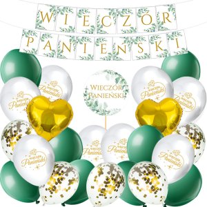 Zestaw Wieczór Panieński Mix Balony Baner Zieleń 1
