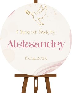 Tablica Powitalna na Chrzest Święty 50x70cm Personalizowana 1