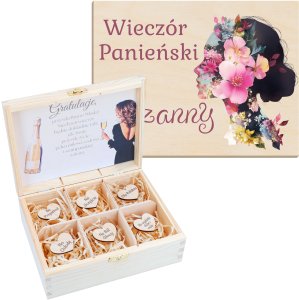 Pudełko z PERSONALIZACJĄ Wieczór Panieński Kobieta Głowa Kwiaty - 1