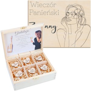 Pudełko z PERSONALIZACJĄ Wieczór Panieński P Kobieta Linie 1