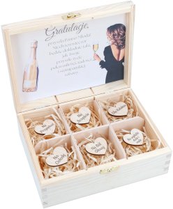 Pudełko z PERSONALIZACJĄ Wieczór Panieński Kieliszki Róż 2