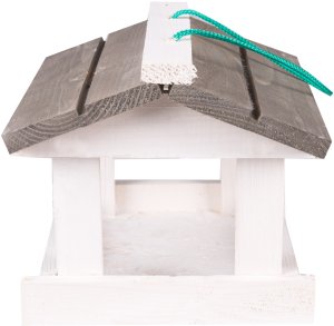 Karmnik dla ptaków budka domek drewniany na ziarno wiszący producent karma 3