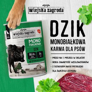 Wiejska Zagroda Monobiałkowa z dzikiem 400g 3