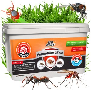 Proszek Preparat Środek Oprysk na Kleszcze Komary Muchy Meszki Pluskwy Rybiki Mrówki i Inne Owady 500g/200l Permetrine 25WP 1