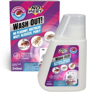 Środek Płyn Preparat do Prania na Pluskwy Roztocza Wszy Kleszcze Pchły i Ich Jaja oraz Larwy 240 ml "Wash Out!" do Pralki 2