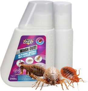 Środek Płyn Preparat do Prania na Pluskwy Roztocza Wszy Kleszcze Pchły i Ich Jaja oraz Larwy 240 ml "Wash Out!" do Pralki 4