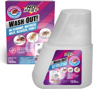 Środek Płyn Preparat do Prania na Pluskwy Roztocza Wszy Kleszcze Pchły i Ich Jaja oraz Larwy 120ml "Wash Out!" do Pralki 2
