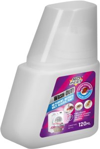 Środek Płyn Preparat do Prania na Pluskwy Roztocza Wszy Kleszcze Pchły i Ich Jaja oraz Larwy 120ml "Wash Out!" do Pralki 5
