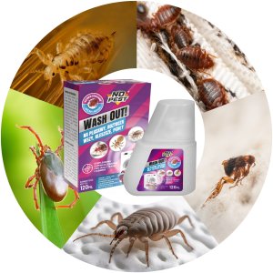 Środek Płyn Preparat do Prania na Pluskwy Roztocza Wszy Kleszcze Pchły i Ich Jaja oraz Larwy 120ml "Wash Out!" do Pralki 9