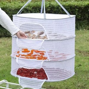 Zawieszana suszarka siatka do suszenia grzybów ziół ryb kwiatów 3 poziomy 2