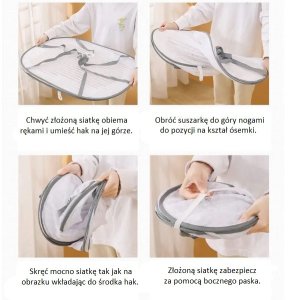 Zawieszana suszarka siatka do suszenia grzybów ziół ryb kwiatów 3 poziomy 5