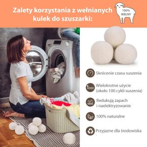 Profi Tools Wełniane kule do suszarki NATURAL PRO* 3 szt piłki kule zmiękczające pranie 2