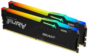 Kingston KF560C30BBAK2-32 32GB 6000MT/s DDR5 CL30 DIMM (Kit of 2) FURY Beast Juodas RGB XMP | Kingston 1