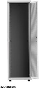 INTELLINET 48,3 cm 19Zoll Serverschrank Basic Line 36 HE 1766x600x1000mm HxBxT Flatpack Traglast 600kg grau 1
