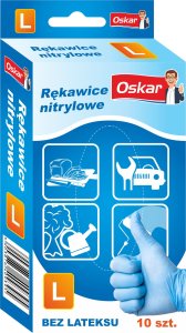 Oskar, Rękawice nitrylowe rozmiar L, 10 sztuk 1