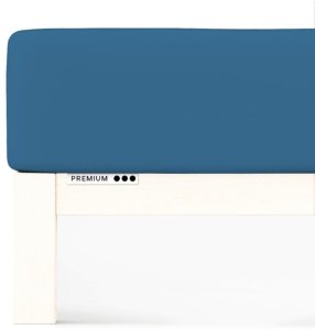 Prześcieradło Schlafgut Premium 90x190-100x220 Blue Mid 615 - S bawełna, antyalergiczny 1