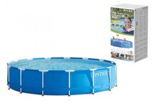 Karkasinis baseinas Intex Metal Frame, 366x76 cm, su 12V filtru 1