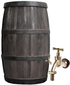 ZBIORNIK POJEMNIK NA WODĘ DESZCZÓWKĘ BECZKA BURGUND 500L UMBRA WOOD 1