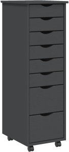 Szafka na kółkach MOSS, z szufladami, szara, sosna 2