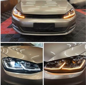 Lampy Volkswagen Golf 7 Przód Chrome 6