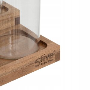 Słoiki na przyprawy na drewnianej półce HARMONY, 9 x 180 ml 3