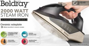 Żelazko parowe 2000 W Beldray, 100 g/min, 230 ml 5